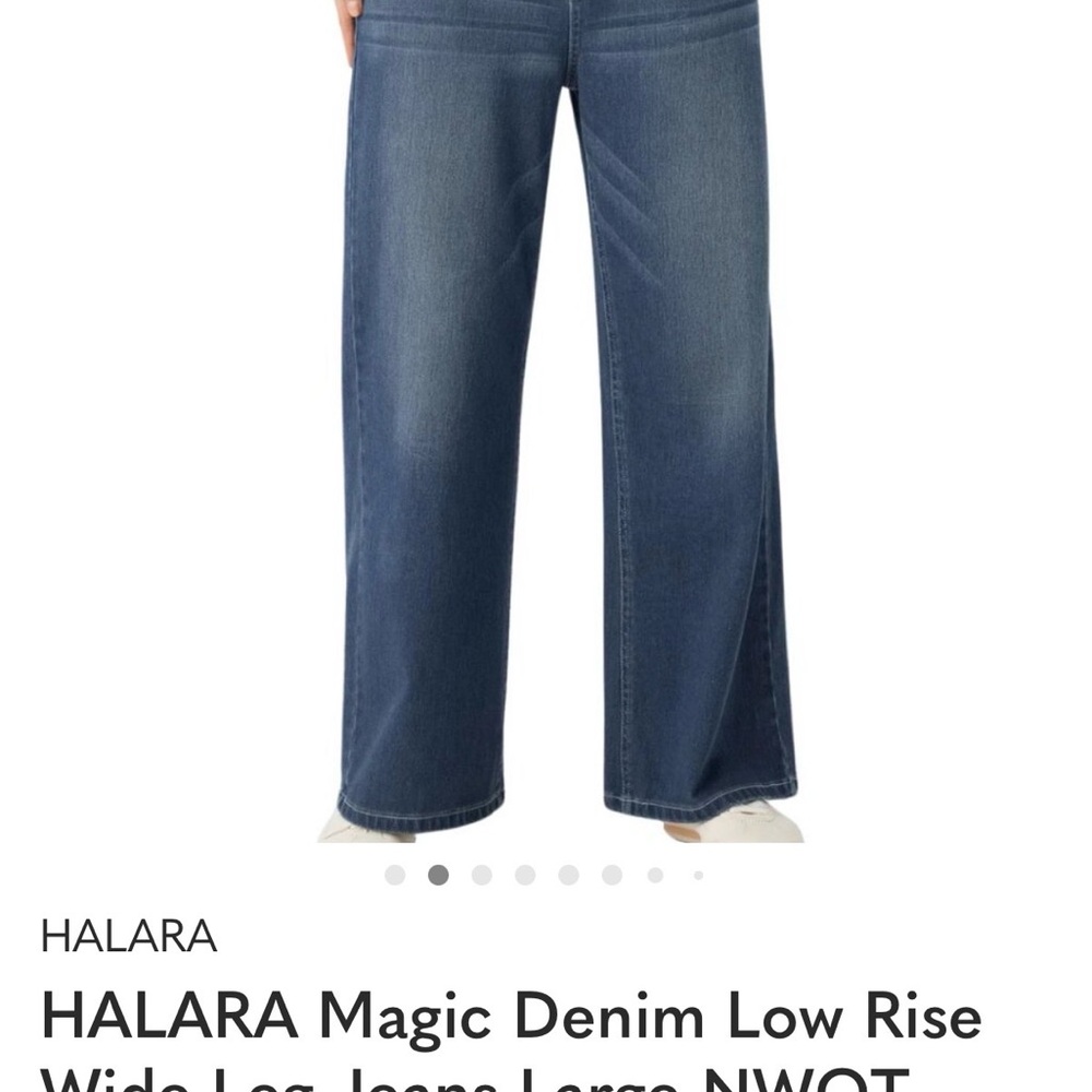 HALARA Magic Denim Low Rise Wide Leg Jeans Large NWOT